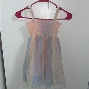 Boutique Pastel Rainbow Tulle Dress with Sequons